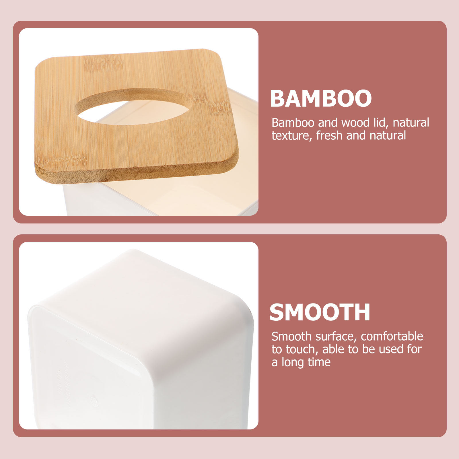 2Pcs Wooden Lid Tissue Box Squ - Home Bathroom Paper Towel Holder ulasan dan harga