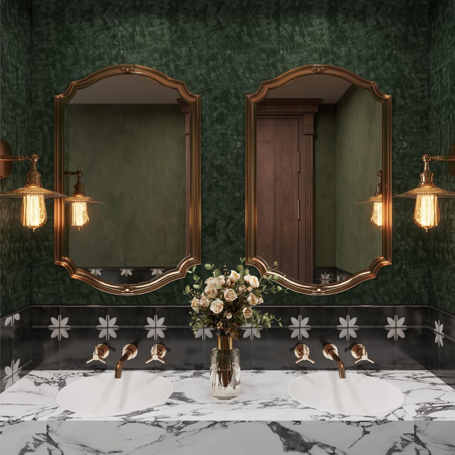 Dark Green Peel and Stick Wall - Home Bathroom Images ulasan dan harga