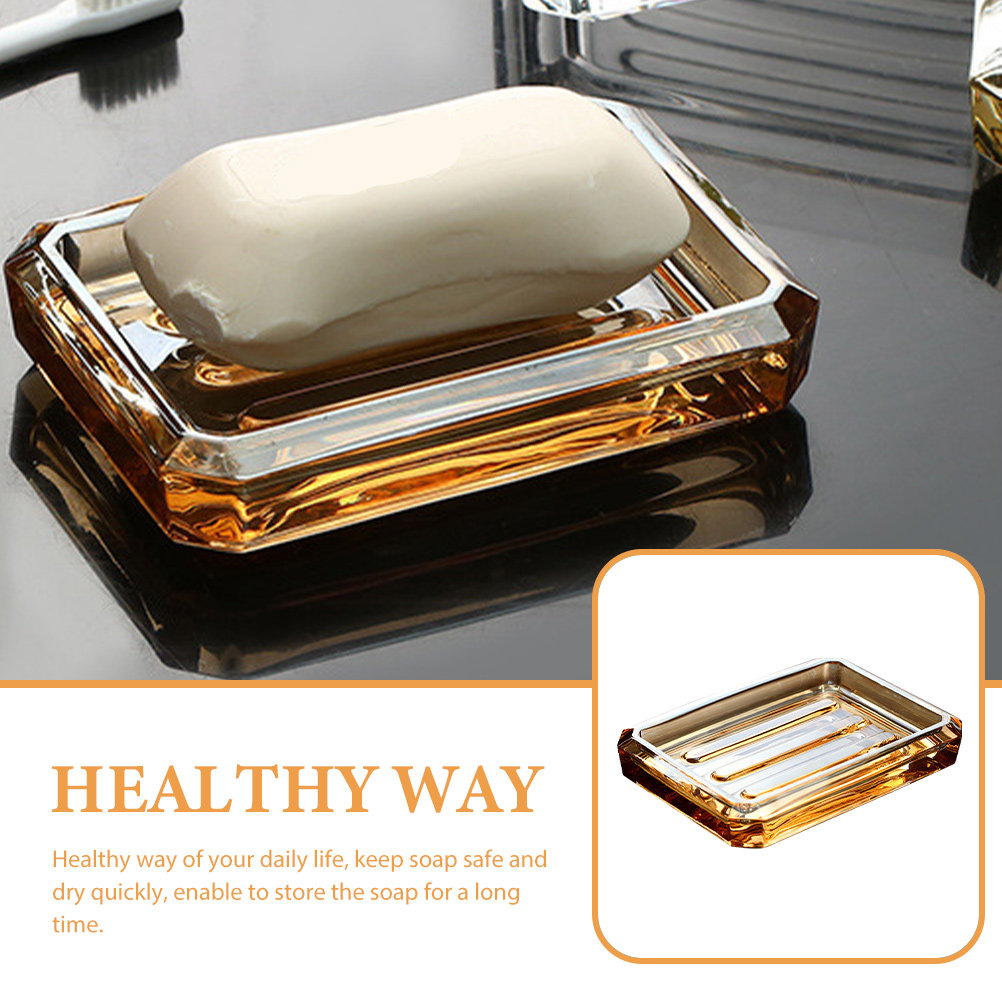 Brown Glass Soap Holder Amber  - Glass Soap Dish ulasan dan harga