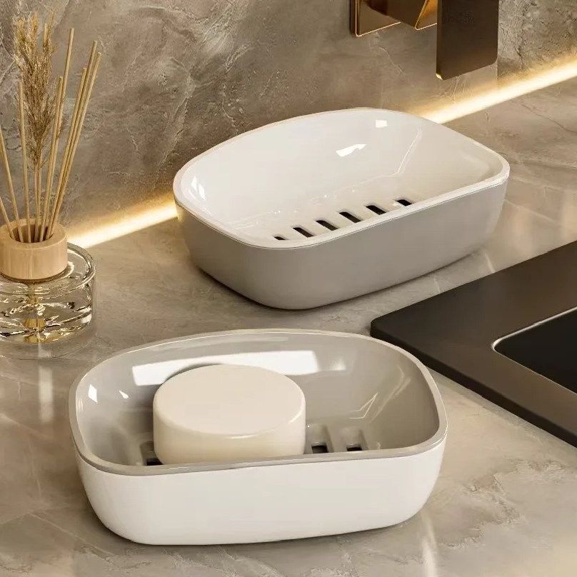 1pc Double Layer Drain Soap Bo - Glass Soap Dish ulasan dan harga