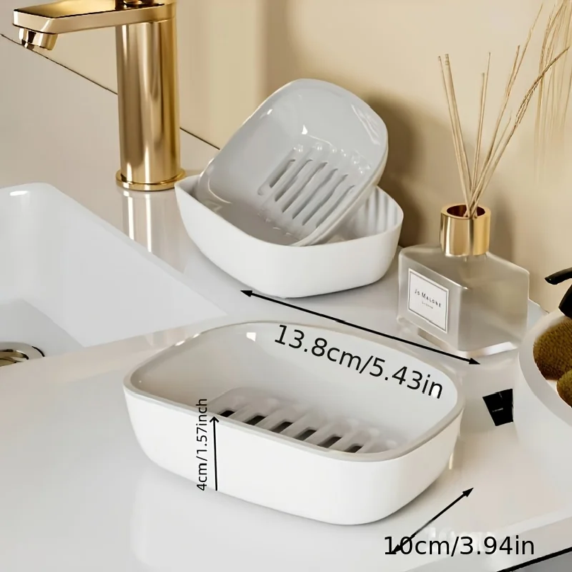 1pc Double Layer Drain Soap Bo - Glass Soap Dish ulasan dan harga