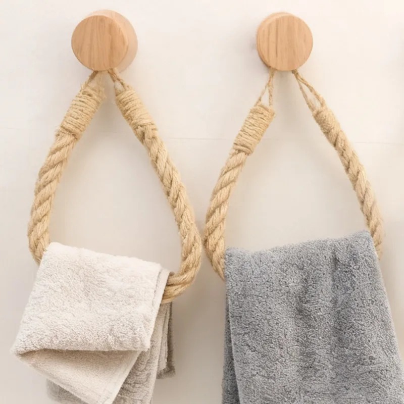 4/1pcs Nail-free Wooden Hook P - Home Bathroom Paper Towel Holder ulasan dan harga
