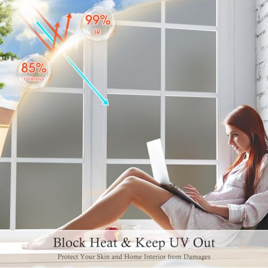 Window Privacy Film Frosted Gl - Home Bathroom Window Tint ulasan dan harga