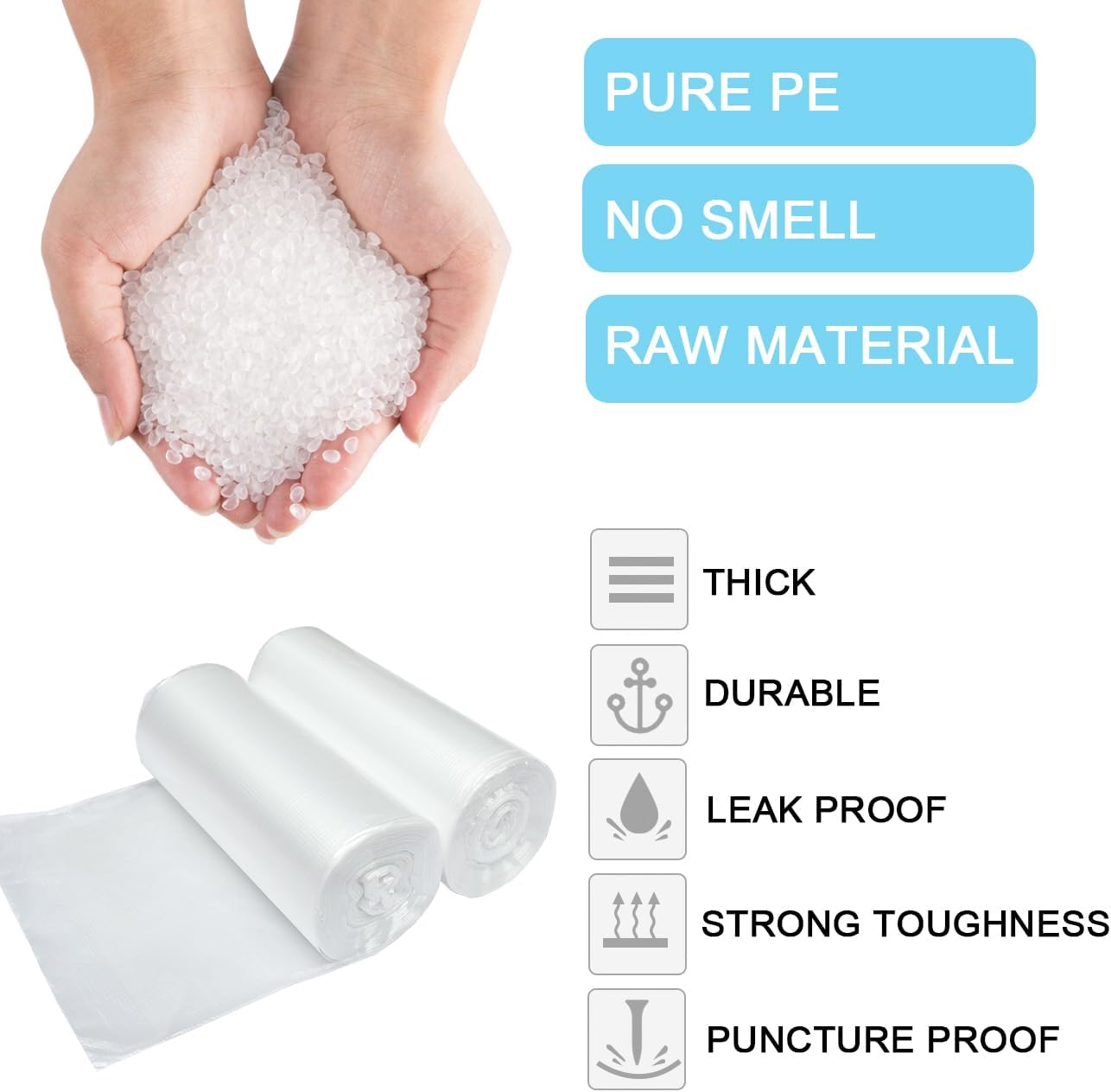 7.5L Clear Small Trash Bags, 1 - Home Bathroom Images ulasan dan harga