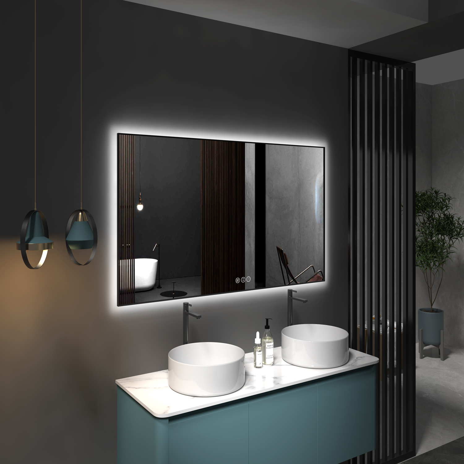 Large Rectangle LED Smart Bath - Bathroom Mirror Led ulasan dan harga