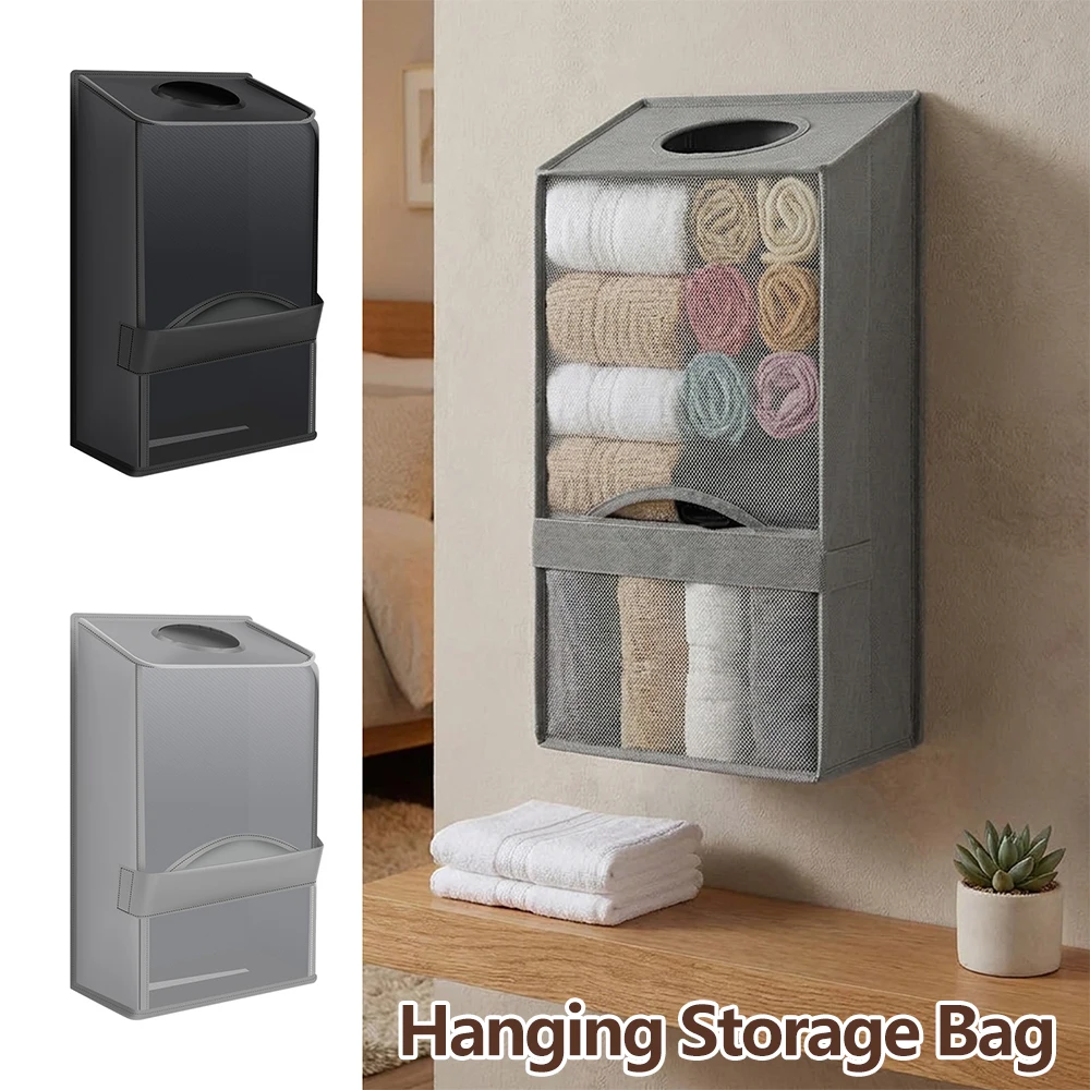 2-Layer Hanging Storage Bag 2  - Home Bathroom Towel Dispenser ulasan dan harga