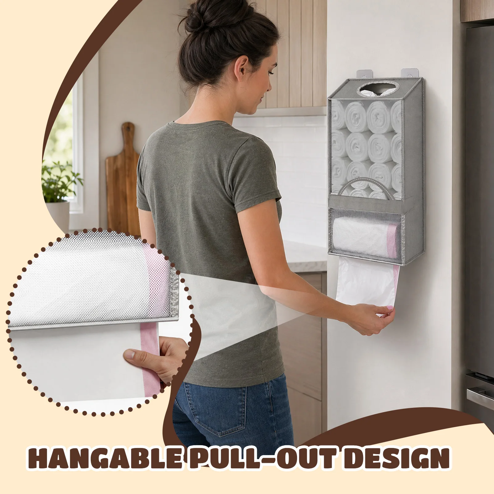 2-Layer Hanging Storage Bag 2  - Home Bathroom Towel Dispenser ulasan dan harga